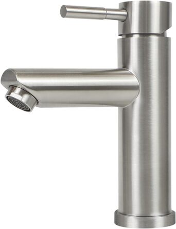 Змішувач для ванної кімнати з нержавіючої сталі з одним левом, для умивальника, під високий тиск, з гарячою та холодною водою