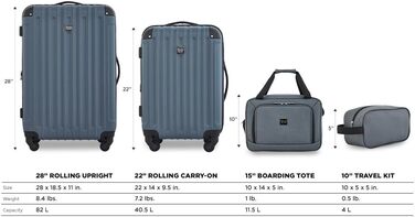 Набір валіз Travelers Club Midtown Hardside (Шифер)