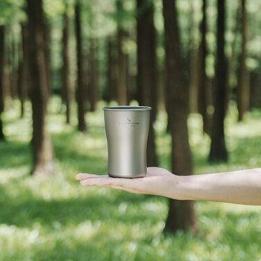 iBasingo Титановий стакан для кемпінгу 600мл, 380мл - легкий, міцний, для напоїв, з об'ємом 380мл та 600мл Ti3233D, Ti3232d