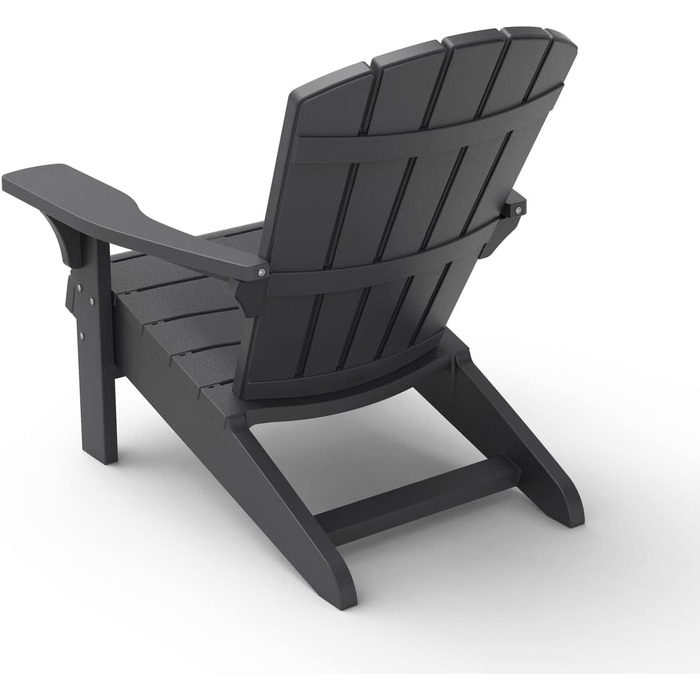 Стілець Keter Adirondack Allibert Troy пластиковий для саду і тераси, антрацит, 93x81x96.5 см, вуличний, стійкий до погодних умов