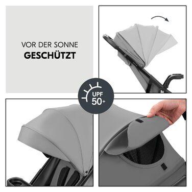 Дитяча коляска 3-в-1 Hauck Shop N Care Travel Set Grey - для дітей до 22 кг, автокрісло i-Size, регульована спинка, складна, UPF 50+
