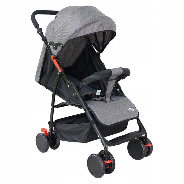 Дитячий прогулянковий візок Baby-Coo City, чорний, металевий каркас, з амортизаторами