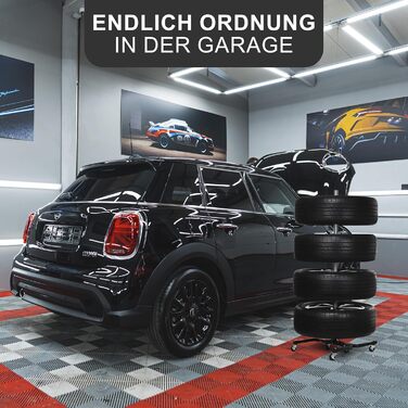 Підставка для шин Bonsport XL на колесах, для шин до 295 мм, вантажопідйомність 150 кг, з 8 маркерами для шин