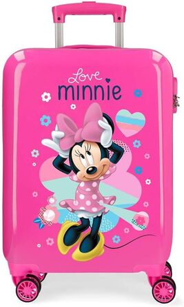 Валіза каюти Disney Love Minnie рожева 37x55x20 см Кодовий замок ABS з твердою оболонкою 32 л 2,5 кг 4 подвійні колеса ручна поклажа (рожева, валіза)