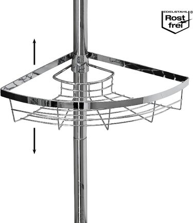 Кутова полиця для телескопа bremermann, 4 кошики, телескопічний стрижень довжиною не більше 290 см (металевий)