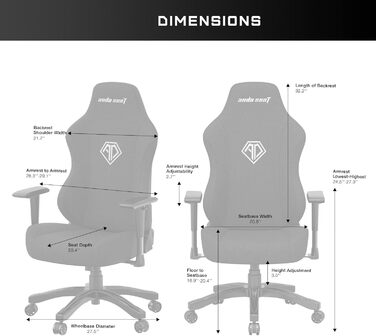 Ігрове крісло Anda Seat Phantom 3 Pro - ергономічне крісло, підтримка шиї та попереку, чорний