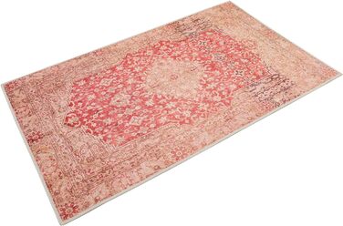 Домашній килимок для ванної, килимок для ванної, не ковзає і миється, Vintage Oriental, Polaroid (80 x 150 см, червоний)
