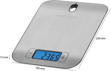 Міксер ProfiCook PC-KM 1222 W з чашею 5 л, вагами та спеціальним редуктором, 1200 Вт, 8 швидкостей, нержавіюча сталь