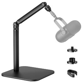 Тримач для мікрофона на стіл, регульований кронштейн 1/4-3/8-5/8 дюйми для Blue Yeti, Fifine, HyperX, мікрофонів/веб-камер/DSLR камер для студії, подкастів, стрімінгу (7-50 см)