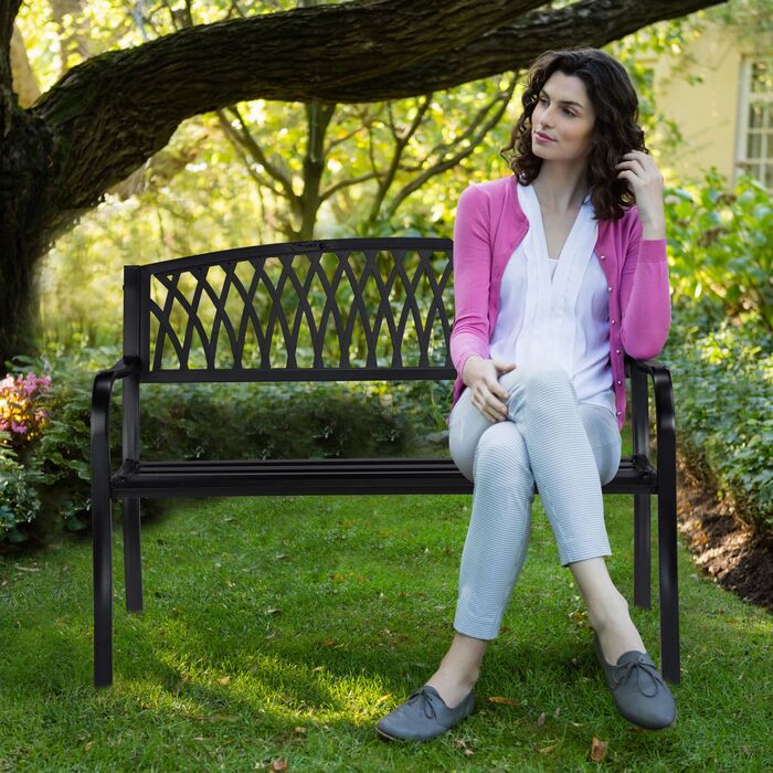 Relaxdays Чорна Садова Лавка