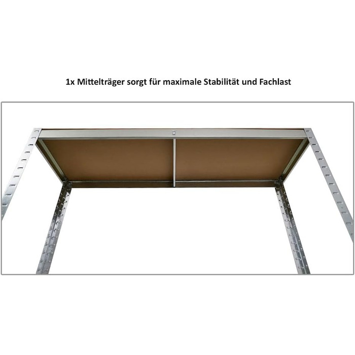 Стелаж для шин PROREGAL Ragnar, 180x120x40 см, 2 рівні, до 8 шин, з полицею, 265 кг на полицю, оцинкований, для гаража, складу, підвалу