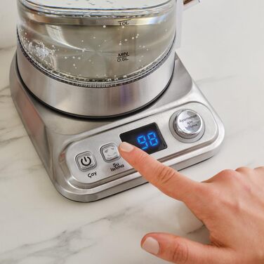 Електричний чайник та заварник Karaca X Refika XL з автоматичним регулюванням температури, 2л, 0.8л, 2200W, хром