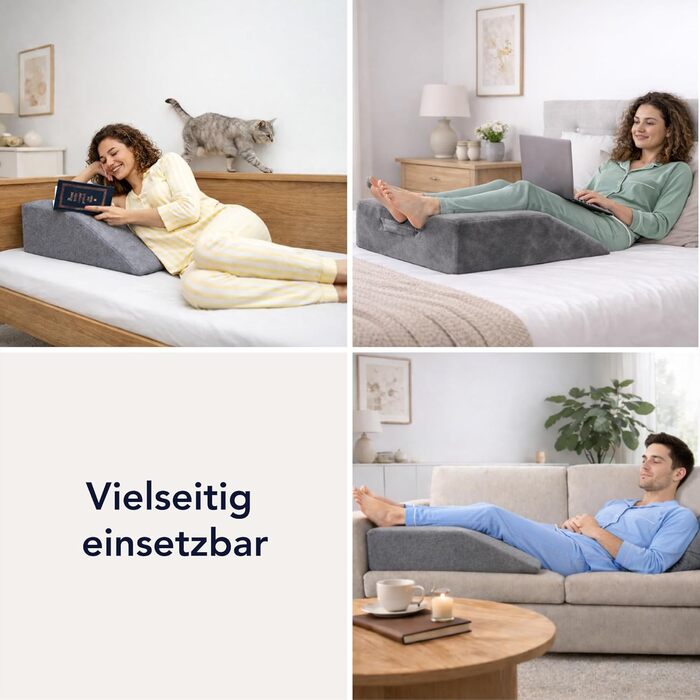 Подушка для ніг Dreamzie для розвантаження вен та підтримки ніг, гіпоалергенна та дихаюча, для дорослих, Made in EU