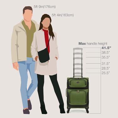 Чемодан ручної поклажі U.S. Traveler Rio, колір кобальт (зелений), 4 колеса