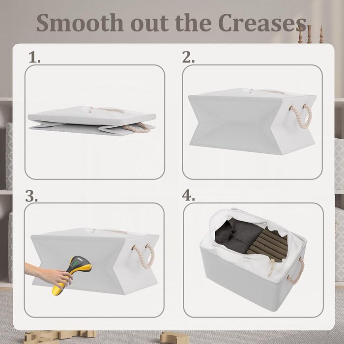 OUTBROS Коробки для зберігання (3 шт.) 33x23x20 см, тканинні, з шнурком та ручкою, складні