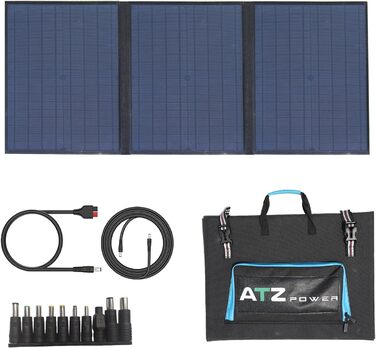 Сонячний генератор ATZ POWER Powerstation 296 Втгод, чиста синусоїда, PD 60 Вт USB-C, постійний струм, USB-A, автомобільний (панель 60 Вт)