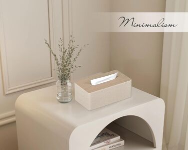 Скляниця для косметики, 25x13.5x9.5 см, PU-шкіра, сучасний дизайн, прямокутна форма, для ванної, спальні, кухні, офісу, бежевий колір