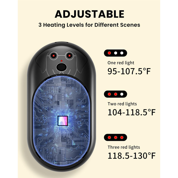 Електричний грієчка з ліхтариком, багаторазовий, 6000 mAh, зарядний, для кемпінгу, на подарунок, чоловікам, жінкам, дітям