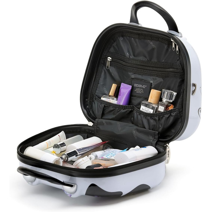 Набір дорожніх валіз BEIBYE Butterfly 2060 з TSA-замком, 4 предмети: XL (75см), L (66см), M (56см) та косметичка (S), міцний пластик