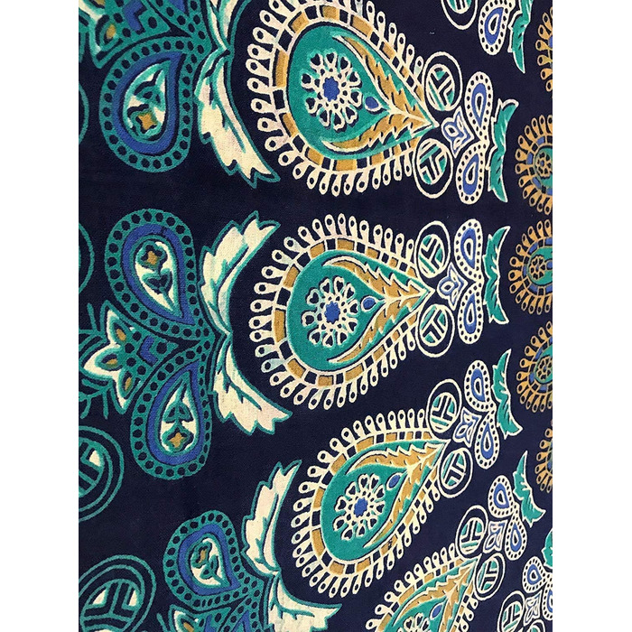 Настінний розпис Мандала психоделічний Павич гобелени Бірюзовий - - декоративна велика Мандала індійський настінний рушник богемний гобелен в стилі бохо Гоа для кімнат, спалень гобелени (синьо-зелений, 274x228 см)