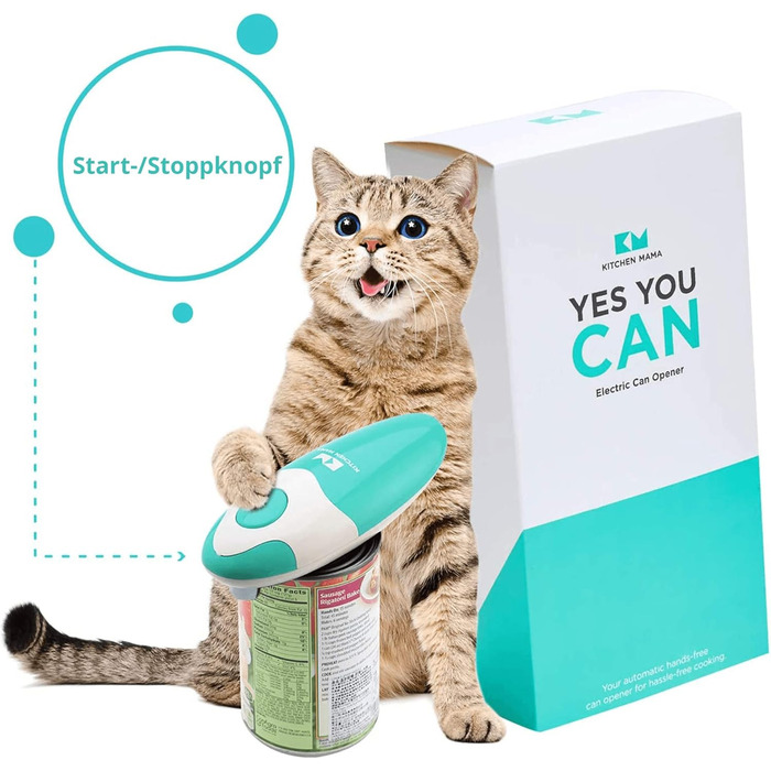 Електричний відкривачка для консервів Kitchen Mama Auto 2.0: автоматичний, бездротовий, з гладкою кромкою, безпечний для продуктів харчування
