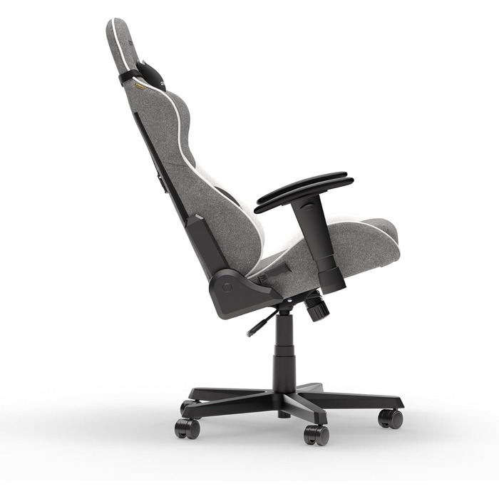 Крісло ігрове DXRacer Formula L з ПВХ шкіри, ергономічне, для ПК геймерів та офісу (Сірий & Білий, FD23 Stoff)