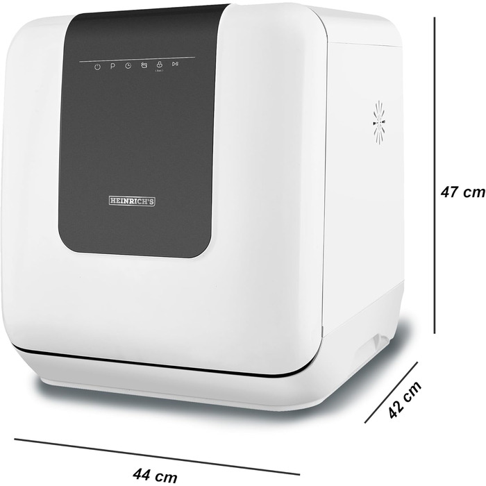 Портативна міні-мийка посуду HEINRICH'S: компактна, 6л, для дому, офісу, кемпінгу, 6 програм
