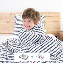 БАНБАЛУ-важка ковдра для дітей, двостороння Комплект, що складається з ковдри більшої ваги, яка облягає тіло. Ковдра з сенсорною вагою для кращого сну 92x123 см
