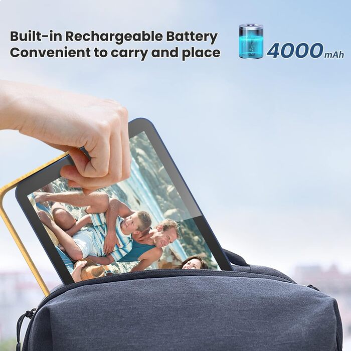 Цифровий фотоальбом Kodak 10 дюймів з акумулятором, Wi-Fi, 16 GB, IPS HD сенсорний екран, Bluetooth, для дому та офісу (Blue, 10 дюймів)