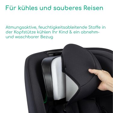 Автокрісло Bebeconfort Ever i-Safe 9-36 кг, 15 міс. - 12 років, 76-150 см, R129, захист від бокового удару, 11 положень підголівника, інтегровані підлокітники, Full Black