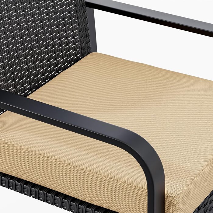 Набір садових меблів Bealife з ротангу для балкона, тераси, двору (2 місця), бежевий