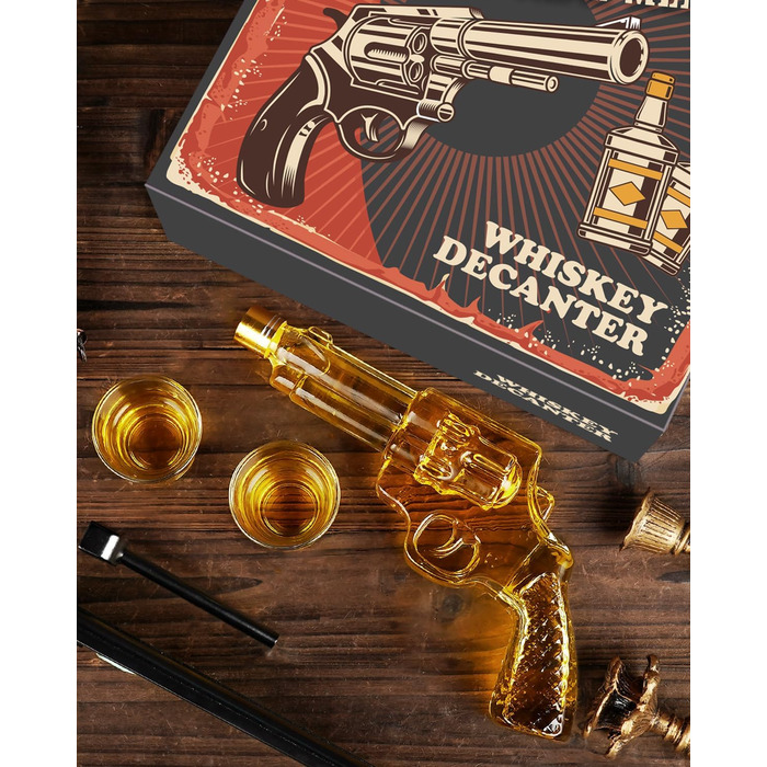 Набір віскі Oaksea: декантик та 2 келихи – ідеальний подарунок для чоловіків, батька, на Різдво, для любителів віскі