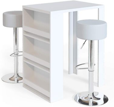 Набір барний стіл та табурети Vicco Bartisch-Set, білий/антрацитовий, 80 x 57 см (2 табурети)