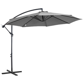 Парасолька Outsunny Parasol Crank зі сталевим каркасом і поліефірною тканиною сірий Ø2,95x2,45 м для саду, патіо, балкона