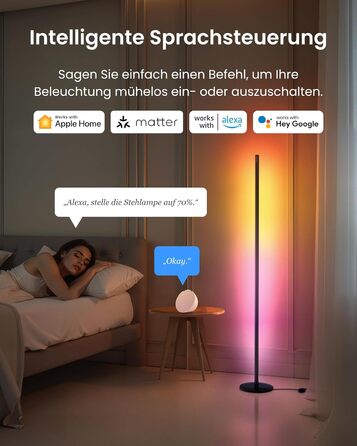 SwitchBot Matter RGBICWW Настільна лампа для вітальні та спальні, димується, з підтримкою Apple Home, Alexa, Google Home, керування через APP, музичні та сценарні режими, чорна LED лампа