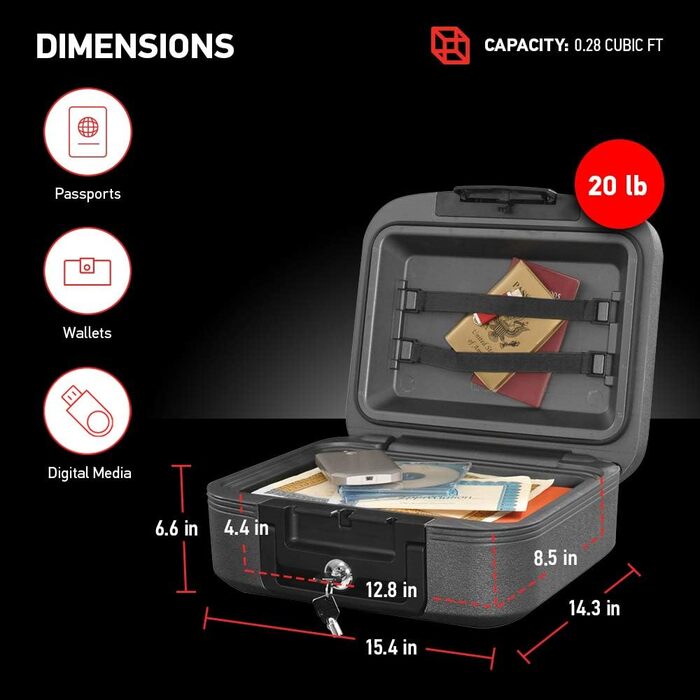 Сейф SentrySafe CHW20221 вогнестійкий, антрацитовий колір, об'єм 0.28 м³