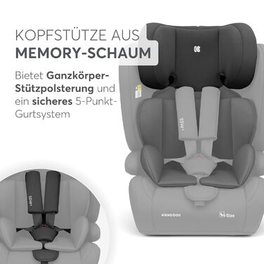 Автокрісло KikkaBoo 9-36 кг i-PASS, група 1/2/3, 1 рік - 12 років, i-Size, чорне