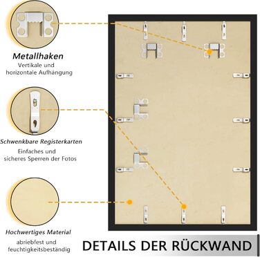 Набір фоторамок 3 шт 70x50 см, дерев'яні рамки для фото, картин, постерів (чорні, 30x45 см)