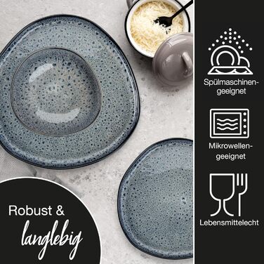 Набір органічних мюслі-мисок Moritz & Moritz (6 шт.), сірий колір, кераміка, 500 мл, сучасний дизайн, стійкий до миття в посудомийній машині