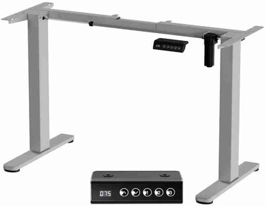 Електричний підйомний механізм для столу 2-ступеневий з пам'яттю, регульовані ніжки, сідайте-стоячи, сірий колір
