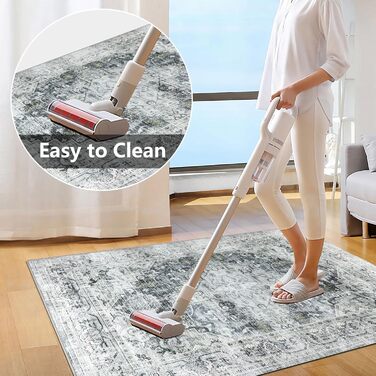 Килимок для підлоги 120x150 см під офісний стілець, для захисту твердої підлоги, Boho стиль, сірий