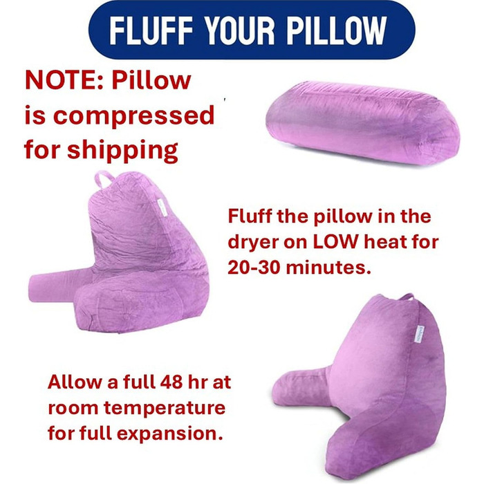 КомфортСпа Лесе-подушка для ліжка, розмір для дорослих, подушка для спини з підлокітниками, кишенями та знімним чохлом; підходить для відпочинку в ліжку або для полегшення болю в спині