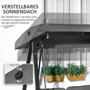 Подвійне садове крісло-гойдалка 