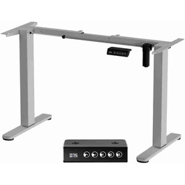 Електричний підйомний механізм для столу 2-ступеневий з пам'яттю, регульовані ніжки, сідайте-стоячи, сірий колір