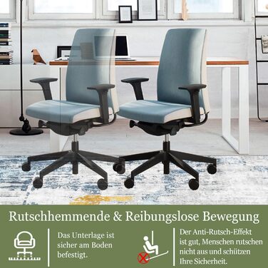 Захисна килимок під офісний стілець WTHYGB для захисту підлоги (90x120 см, синьо-жовтий)