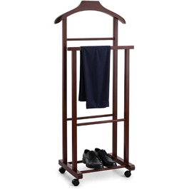 Дзеркало-вішалка для одягу Mottiwood, бук, горіх, подвійний стійкий дзеркало-вішалка з 4 колесами