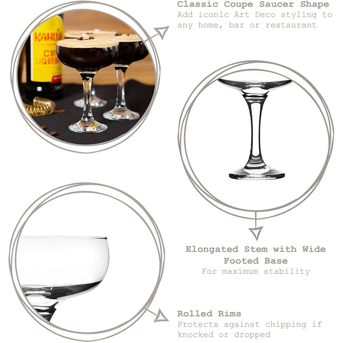 Rink Drink Еспресо Мартіні - Brille - 235 мл - Прозорий - Набір 6 штук