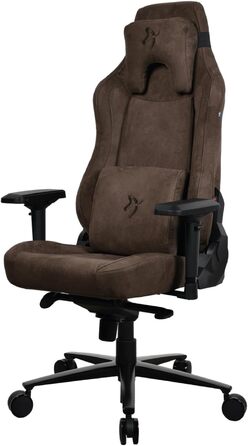 Ігровий та офісний крісло Arozzi Torretta Premium з SoftFabric™, 3D підлокітники, висока спинка, регульована решітка, 2 подушки (Коричневий)