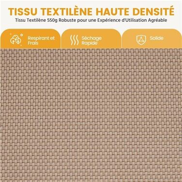 Розкішна лежанка Yaheetech для відпочинку: складана садова лежанка з подушкою та тримачем для напоїв (Бежевий)