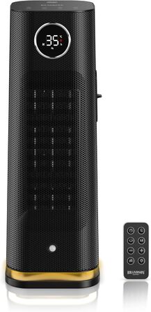 Обігрівач Brandson з пультом керування, 2000 Вт, ECO режим, осциляція, захист від дітей, таймер, LED-підсвічування, для ванної, вітальні, офісу, дитячої кімнати